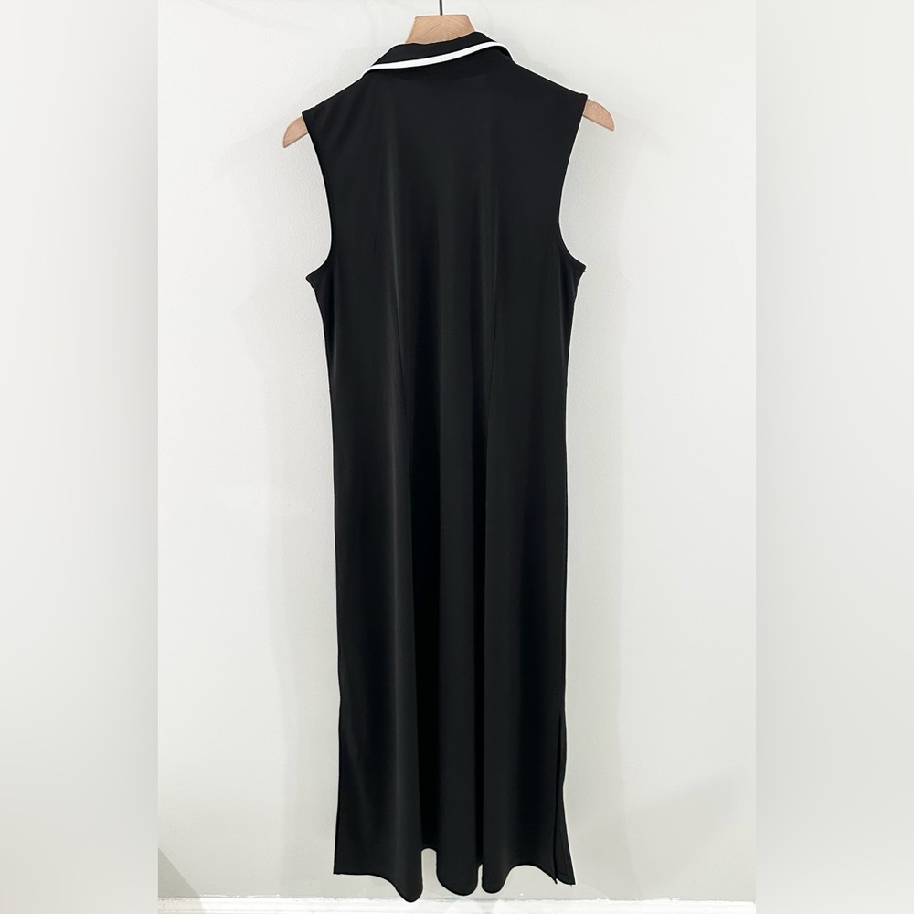 Talbots Button Front Midi Dress Black Size Large - image 6